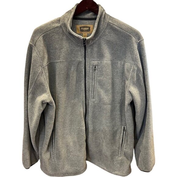 Foundry Other - Fleece Zipper Jacket Coat Grey Mens 2XL Foundry Supply Zip Pockets Gorpcore